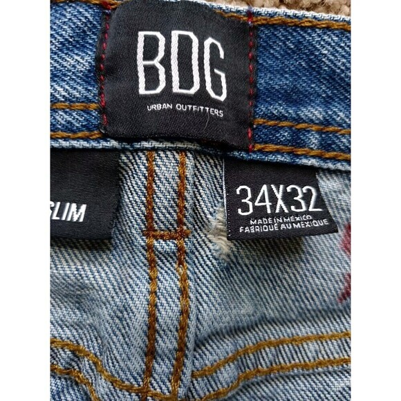 BDG Urban Outfitters Jeans Men's Size 34x32 Jeans Blue Denim Slim Fit Y2K - Picture 4 of 9
